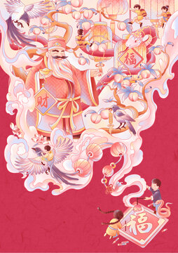 蛇年新春插画