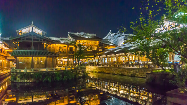 李庄古镇夜景