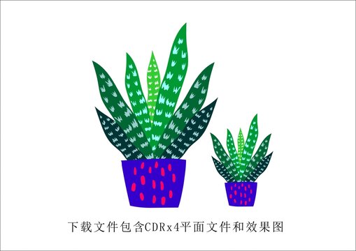 石斛矢量盆栽绿植