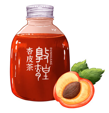敦煌美食杏皮水手绘插画