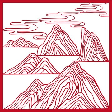 线条山水