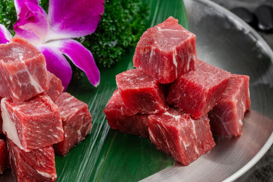 雪花牛肉粒