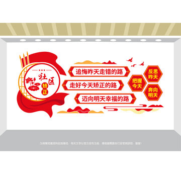 社区矫正党建文化墙