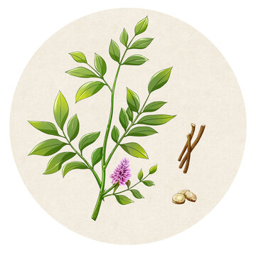 甘草中草药插画