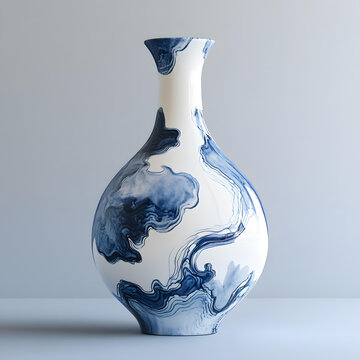 青花瓷花瓶抽象图案