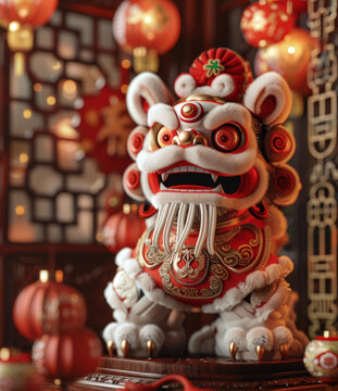 舞狮的AI图片
