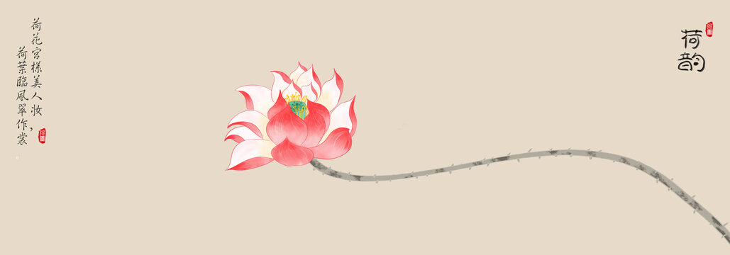 荷花水墨
