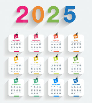 2025卡通简约日历
