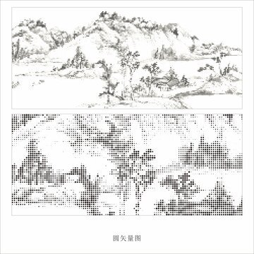 山水画镂空隔断