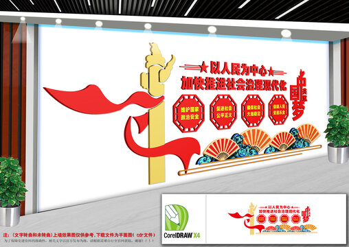 以人民为中心文化墙