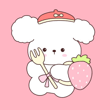 可爱草莓小狗