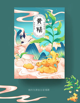 黄精包装插画