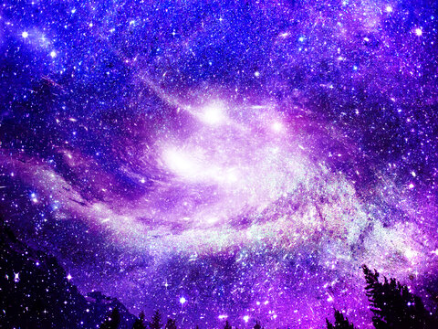 紫色梦幻旋涡星空顶星空软膜灯箱