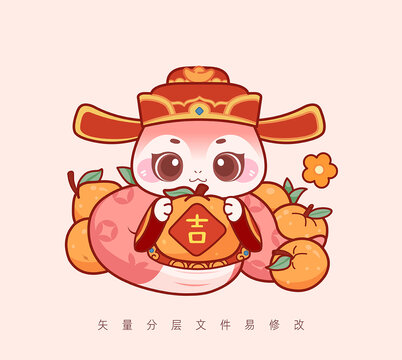 大吉大利蛇年卡通蛇生肖IP形象