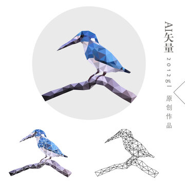 翠鸟小鸟电脑装饰画