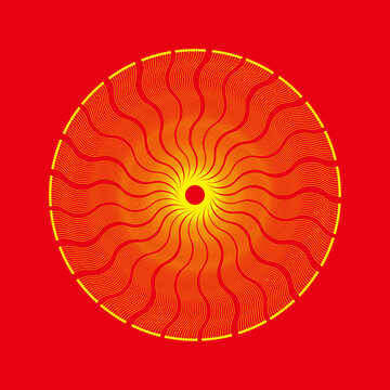 红底黄盘线
