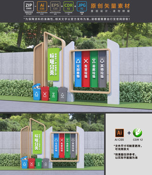 户外垃圾分类宣传雕塑