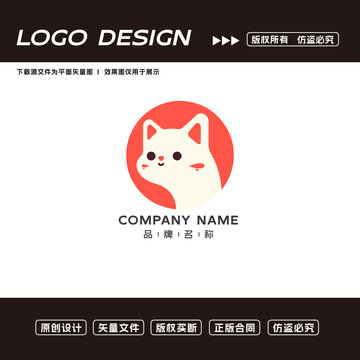 卡通小猫logo标志