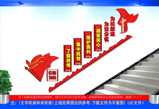 信访为民楼梯文化墙