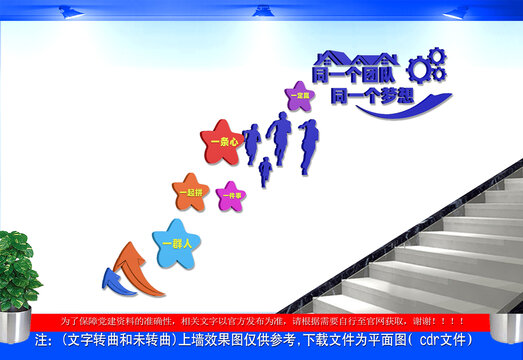 一群人一件事楼梯文化墙