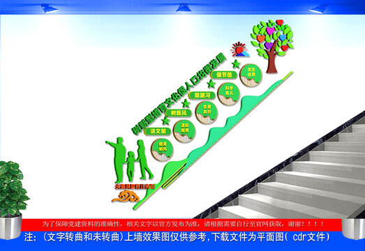新型婚育楼梯文化墙