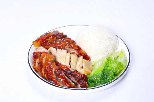 烧鸭三拼饭