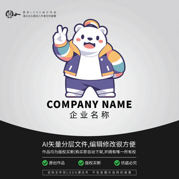 北极熊街头潮牌LOGO卡通运动