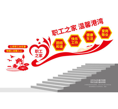 职工之家楼梯宣传墙