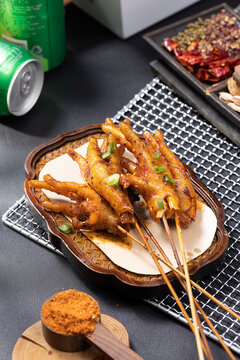 烧烤卤鸡爪鸡脚