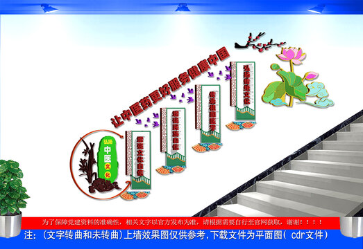 弘扬中医药楼梯文化墙