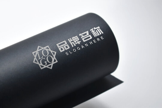 黑卡纸logo烫银样机