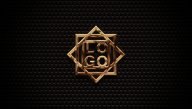 金色立体字logo样机