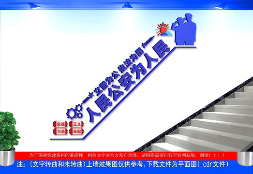 人民公安为人民楼梯文化墙