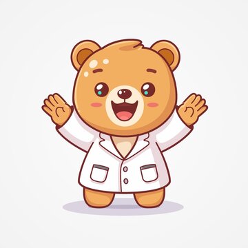 卡通可爱小熊医生