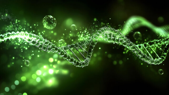 绿色DNA分子结构图