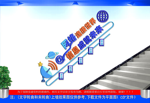 网络信息楼梯文化墙