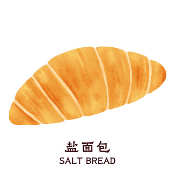 手绘盐面包