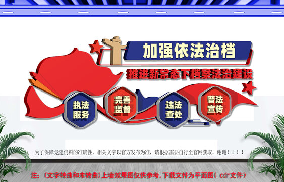 加强依法治档文化墙
