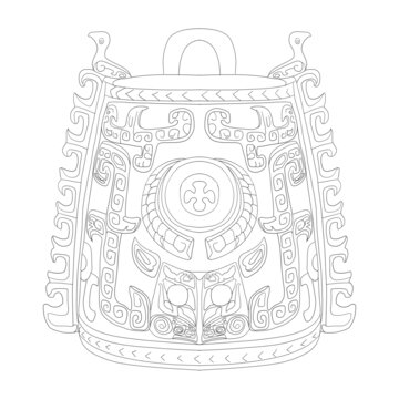 商兽面纹立鸟青铜鎛