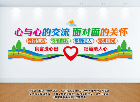 心理咨询室文化背景墙设计