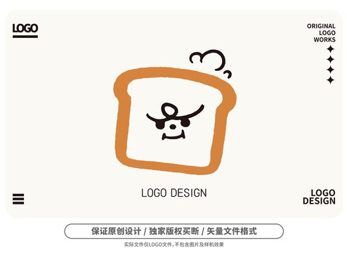 原创卡通吐司logo