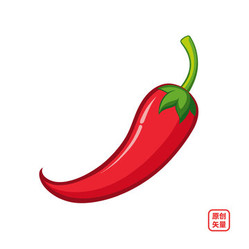 矢量插画蔬菜生鲜红辣椒