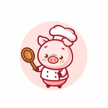 可爱小猪厨师