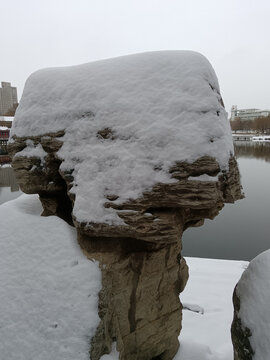 公园雪景