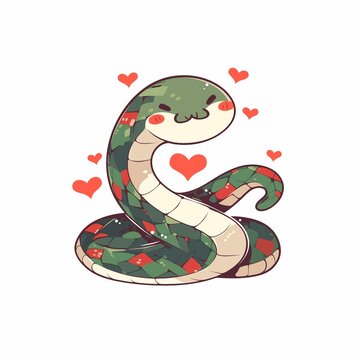 卡通蛇插画