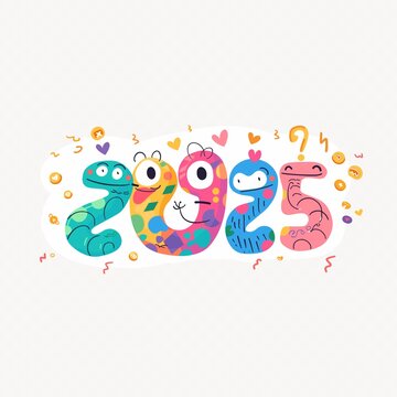 卡通蛇文字插画