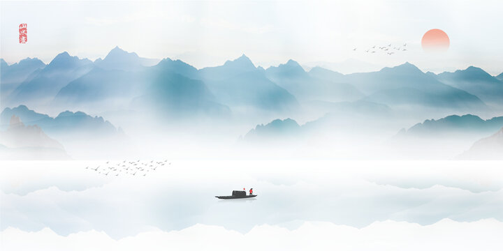 山水背景画