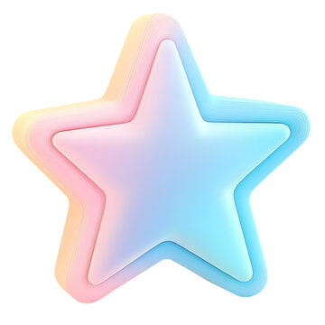 [免抠素材]抽象渐变五角星图标