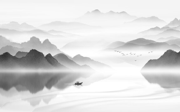 水墨山水画