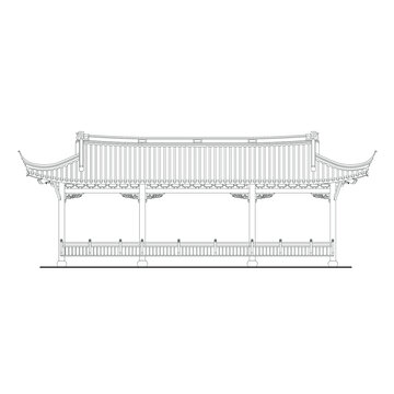 歇山廊亭